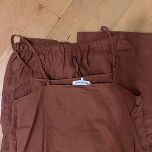 WeWoreWhat Linen Set in Bran